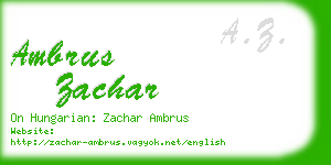 ambrus zachar business card